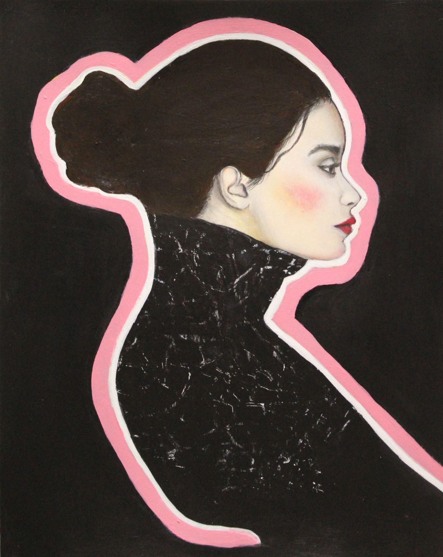 Portrait of Her, Mixed Media on Paper - Mixed Media Art by Haydee Torres
