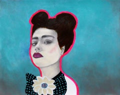 A Bow and a Flower, Painting, Acrylic on Paper