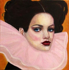 Ruffle and Lipstick, Painting, Acrylic on Canvas