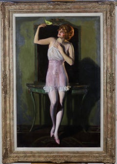 Woman with Bird, Advertisement for Treo Elastic Girdles, circa 1923