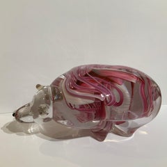 Ours en verre rose #4