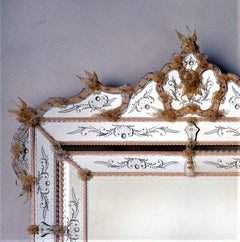 „Hayez“-Spiegel aus Muranoglas im venezianischen Stil von Fratelli Tosi, hergestellt in Italien