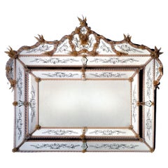 „Hayez“-Spiegel aus Muranoglas im venezianischen Stil von Fratelli Tosi, hergestellt in Italien