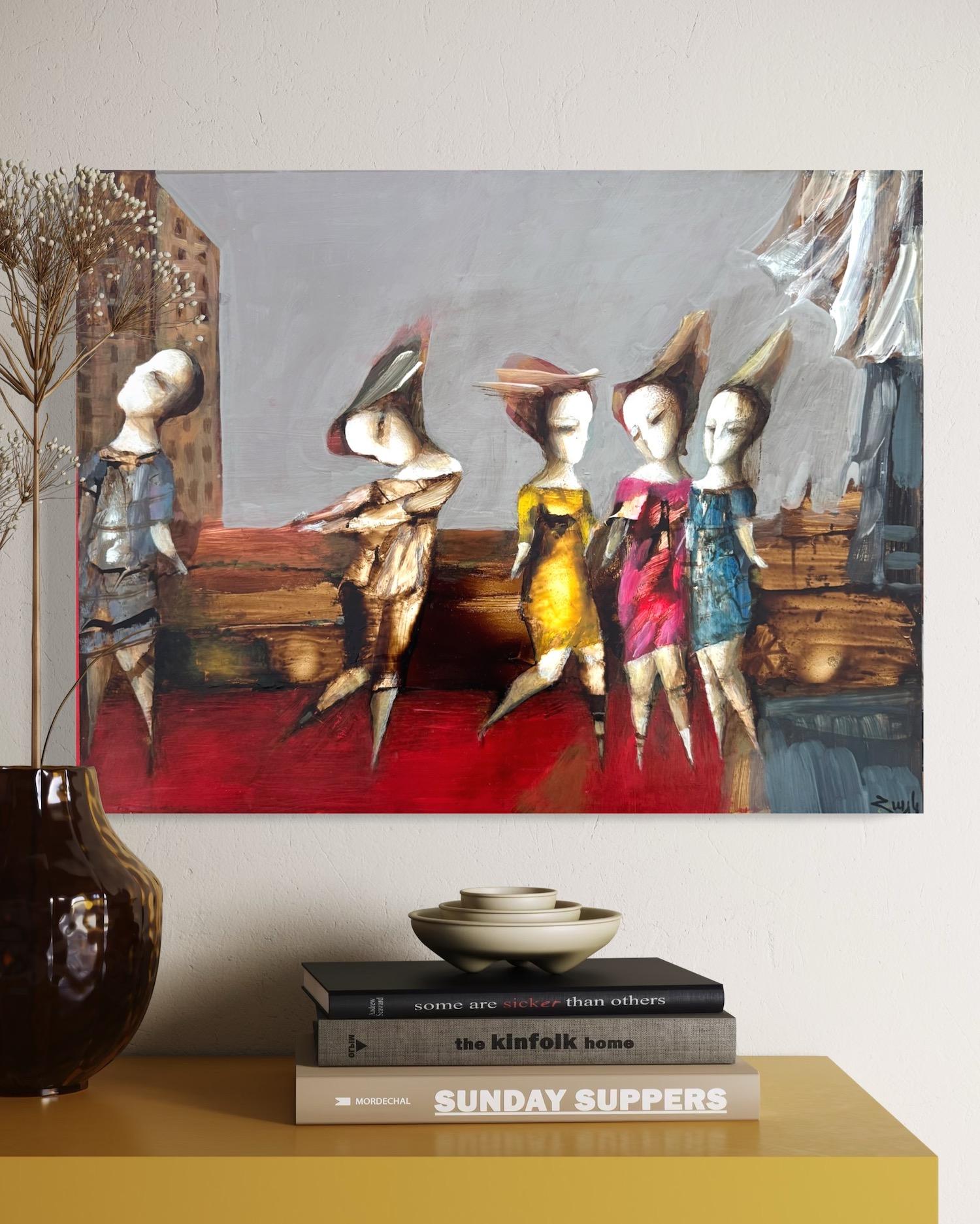 Muse abstraite, Figurative abstraite Peinture à l'huile originale, unique en son genre - Impressionnisme Painting par Hayk Gasparyan