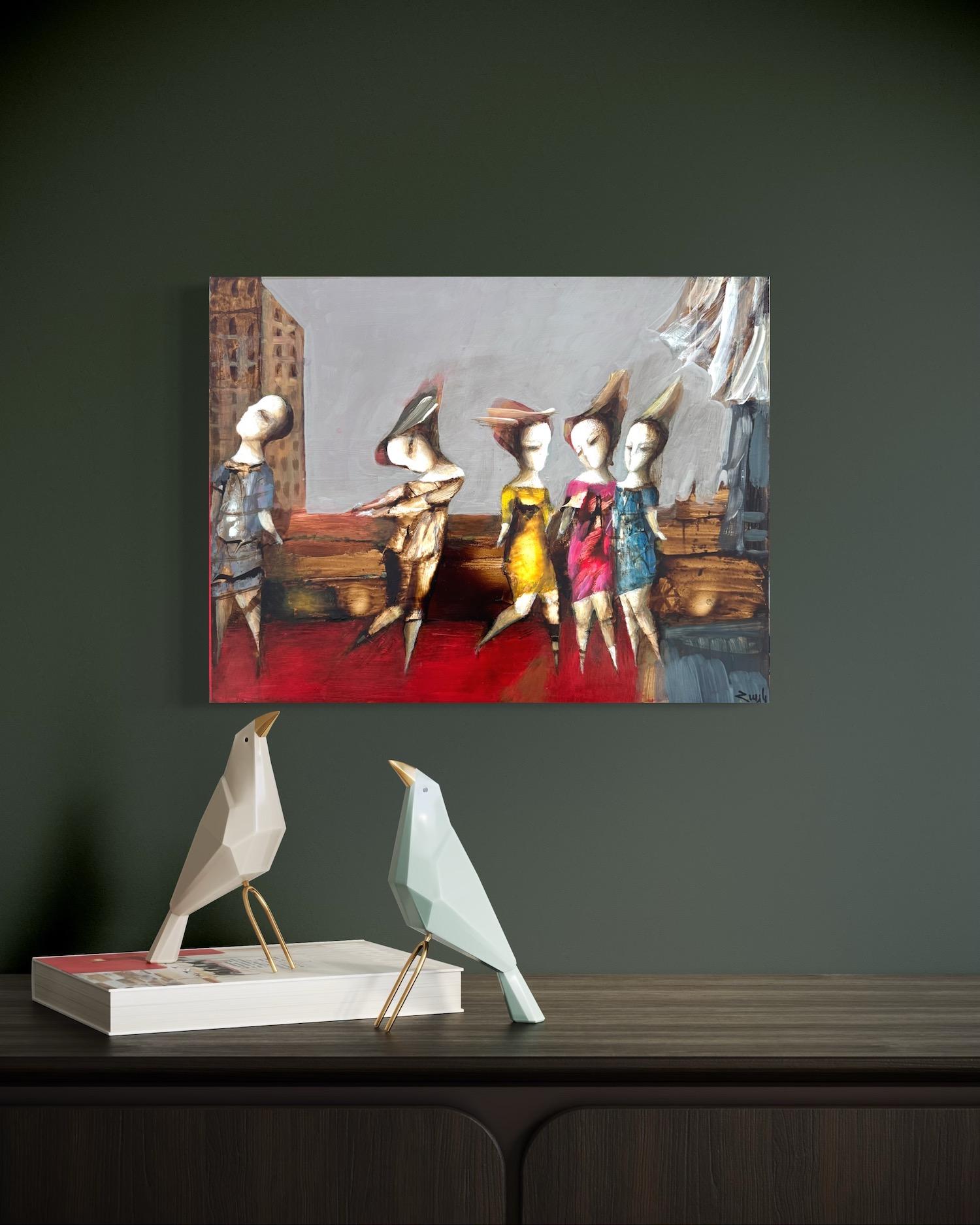 Muse abstraite, Figurative abstraite Peinture à l'huile originale, unique en son genre en vente 1