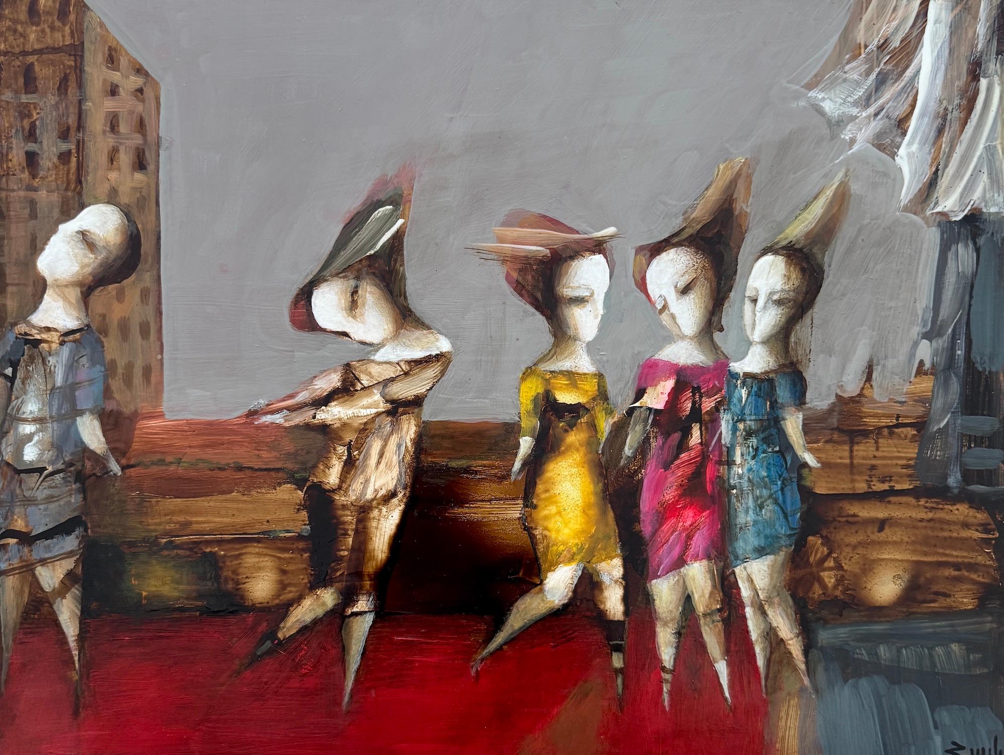 Figurative Painting Hayk Gasparyan - Muse abstraite, Figurative abstraite Peinture à l'huile originale, unique en son genre