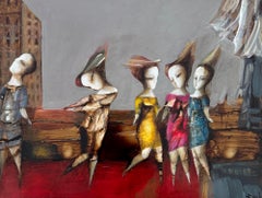 Muse abstraite, Figurative abstraite Peinture à l'huile originale, unique en son genre