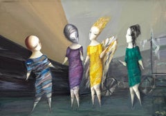 Club Figurative Abstract Artwork Original oil painting, one of a kind