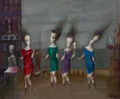 Feminine Figurative Abstract Artwork Original oil painting, one of a kind