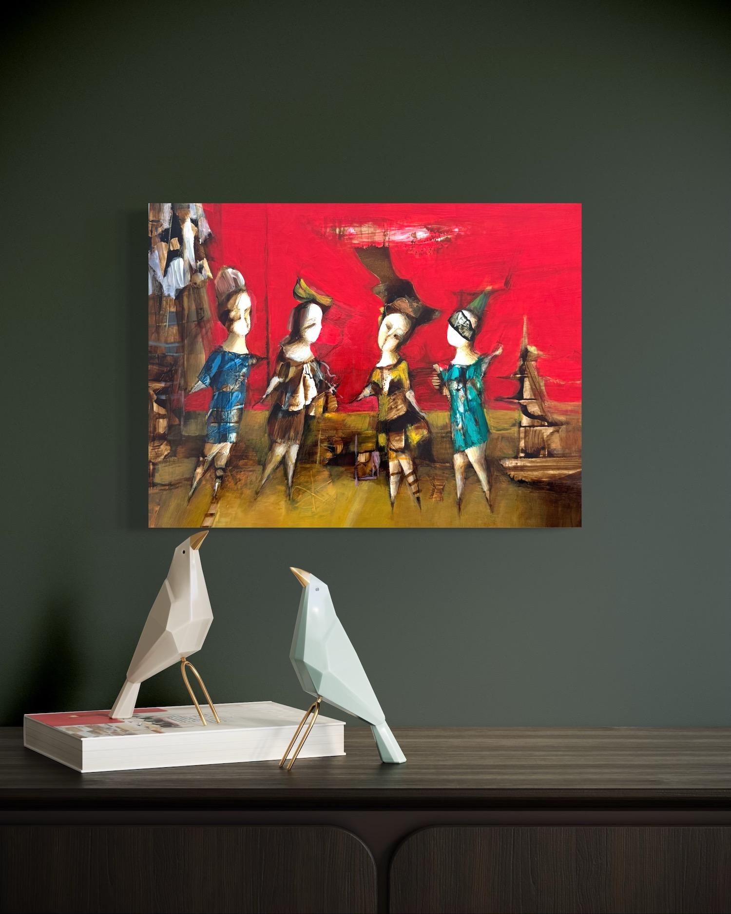 Fragment d'émotion, Figuratif abstrait Peinture à l'huile originale, unique en son genre - Painting de Hayk Gasparyan