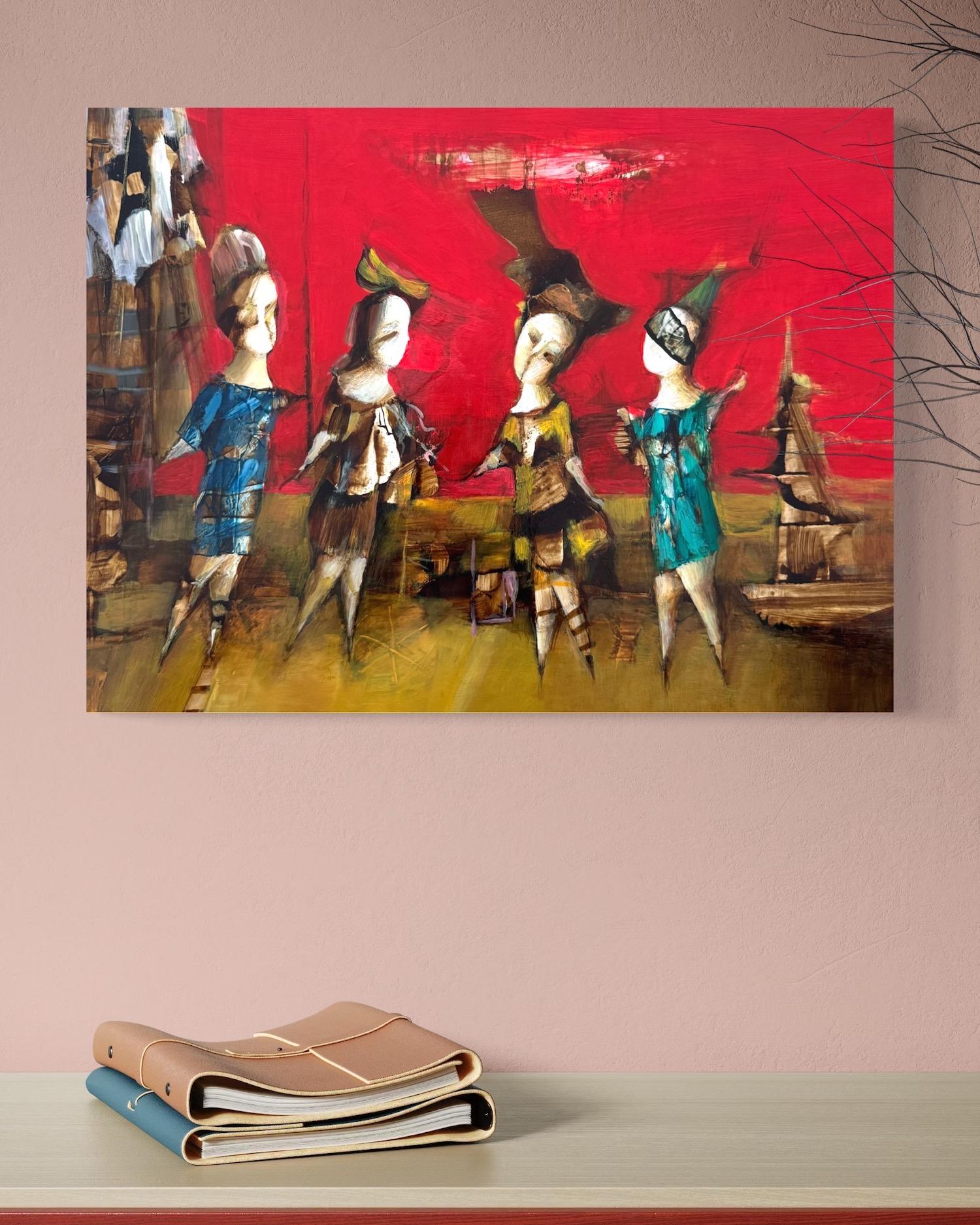 Fragment d'émotion, Figuratif abstrait Peinture à l'huile originale, unique en son genre en vente 1