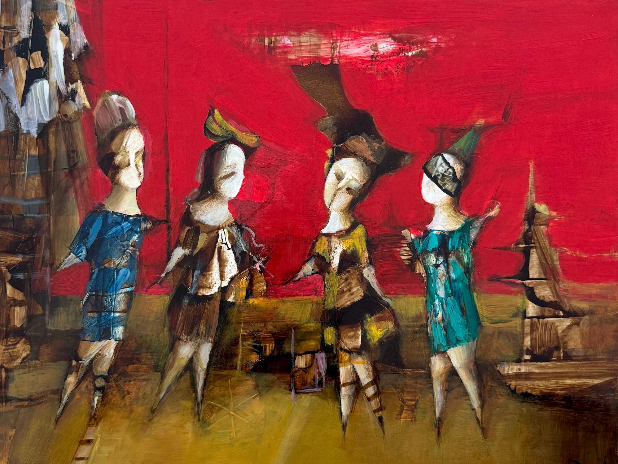 Fragment d'émotion, Figuratif abstrait Peinture à l'huile originale, unique en son genre