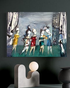 Performance Figurative Abstract Artwork Original oil painting, one of a kind
