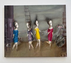 Performance Figuratives Abstraktes Kunstwerk Original Ölgemälde, ein Unikat