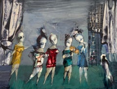 Performance Figurative Abstract Artwork Original oil painting, one of a kind