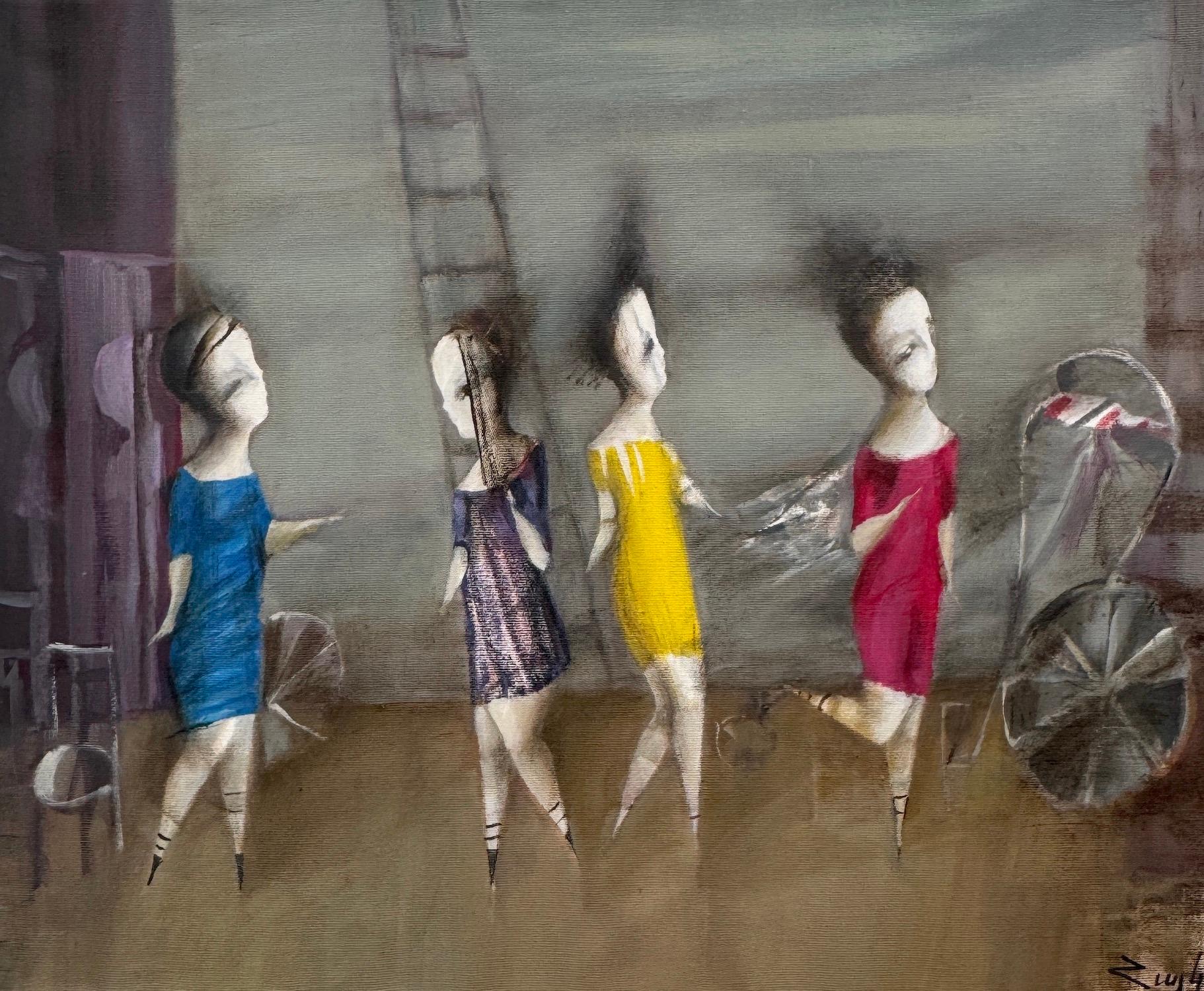 Performance Figurative Abstract Artwork Original oil painting, one of a kind