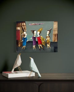 Serenade of Form, Abstrakt Figurativ Original Ölgemälde, Unikat