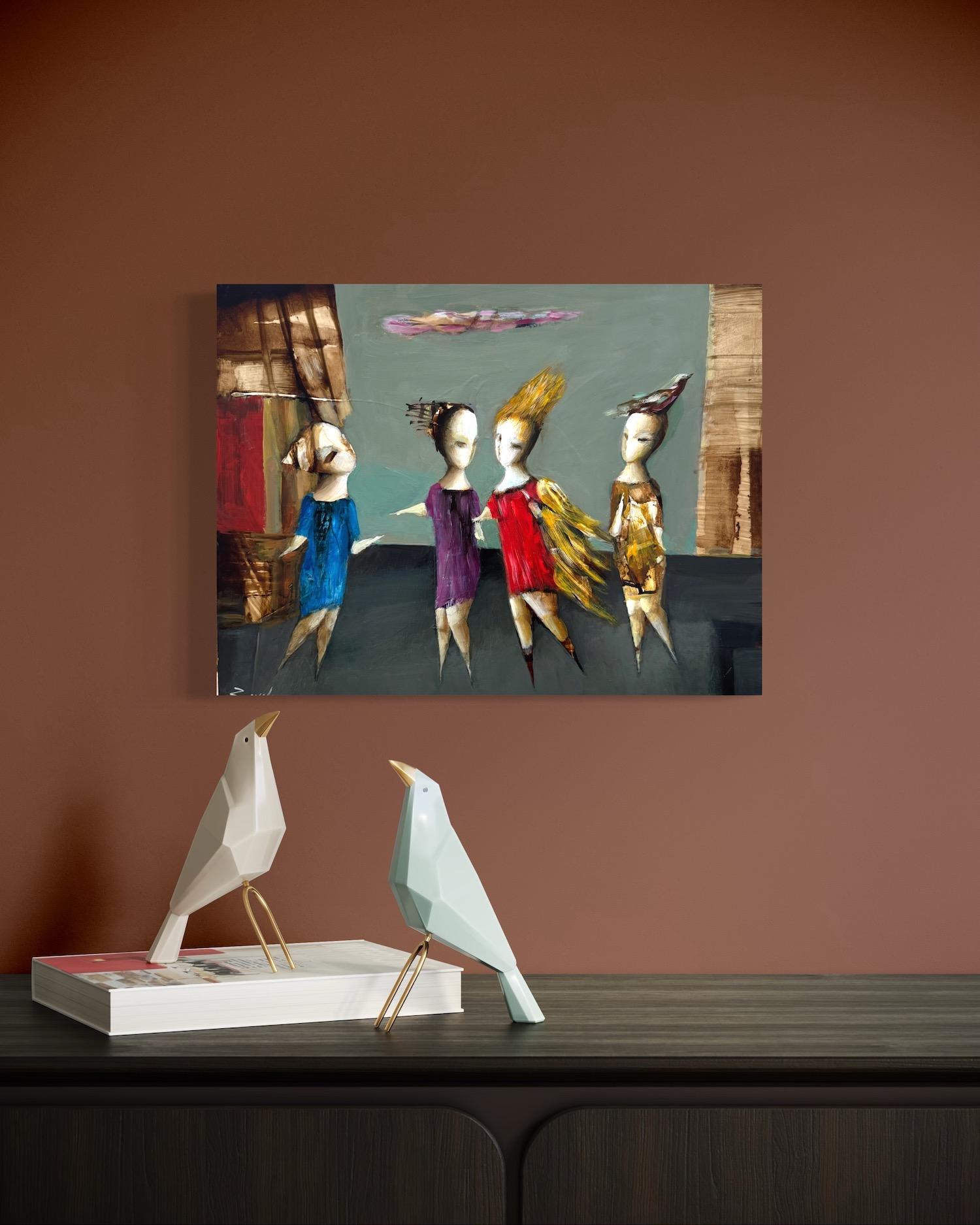 Serenade of Form, Abstrakt Figurativ Original Ölgemälde, Unikat (Impressionismus), Painting, von Hayk Gasparyan