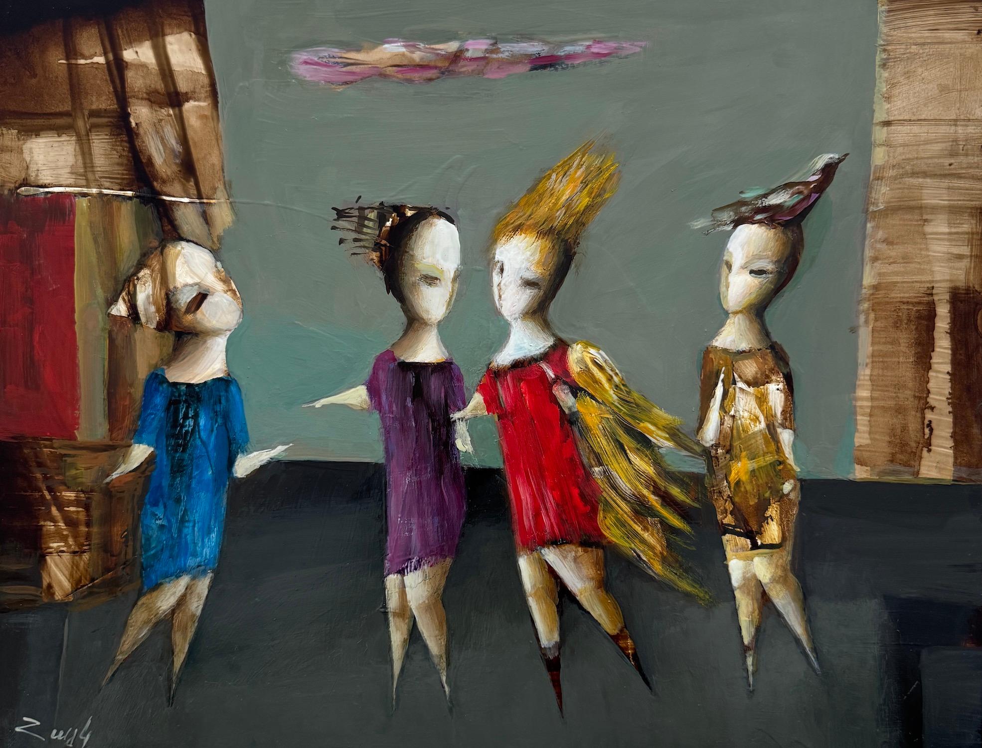 Serenade of Form, Abstract Figurative Peinture à l'huile originale, unique en son genre