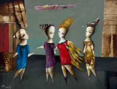 Serenade of Form, Abstract Figurative Peinture à l'huile originale, unique en son genre