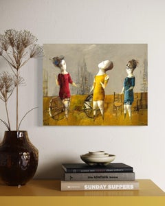 Urban Pulse Figurative Abstract Artwork Original oil painting, one of a kind