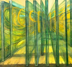 La hora de las mariposas, Arte abstracto de gran tamaño Pintura al óleo original Lista para colgar