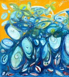 Morning Race, Large size Abstract Original oil Painting, Ready to Hang