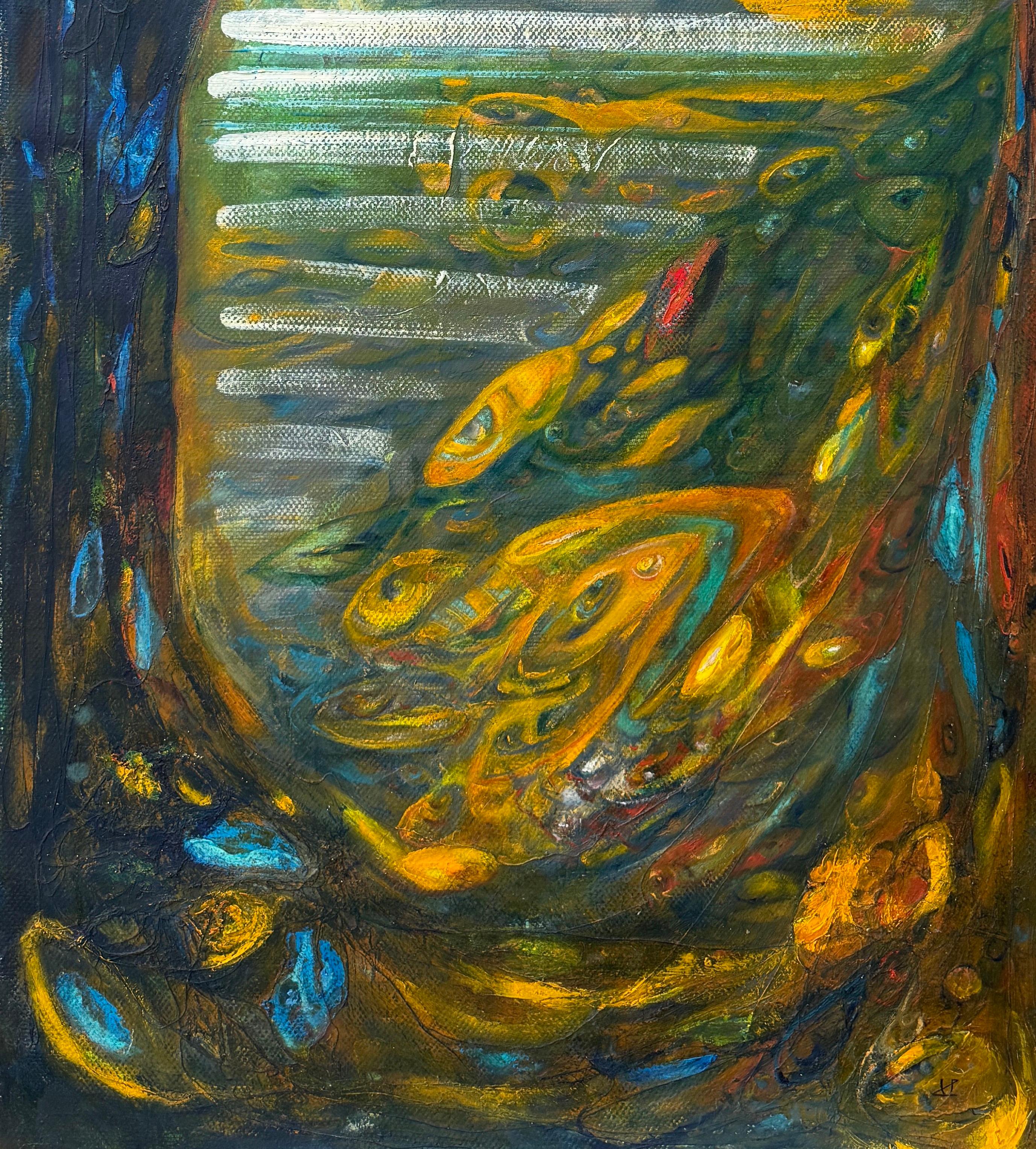 Seeds of Life, Abstract Original oil Painting, Ready to Hang For Sale 1
