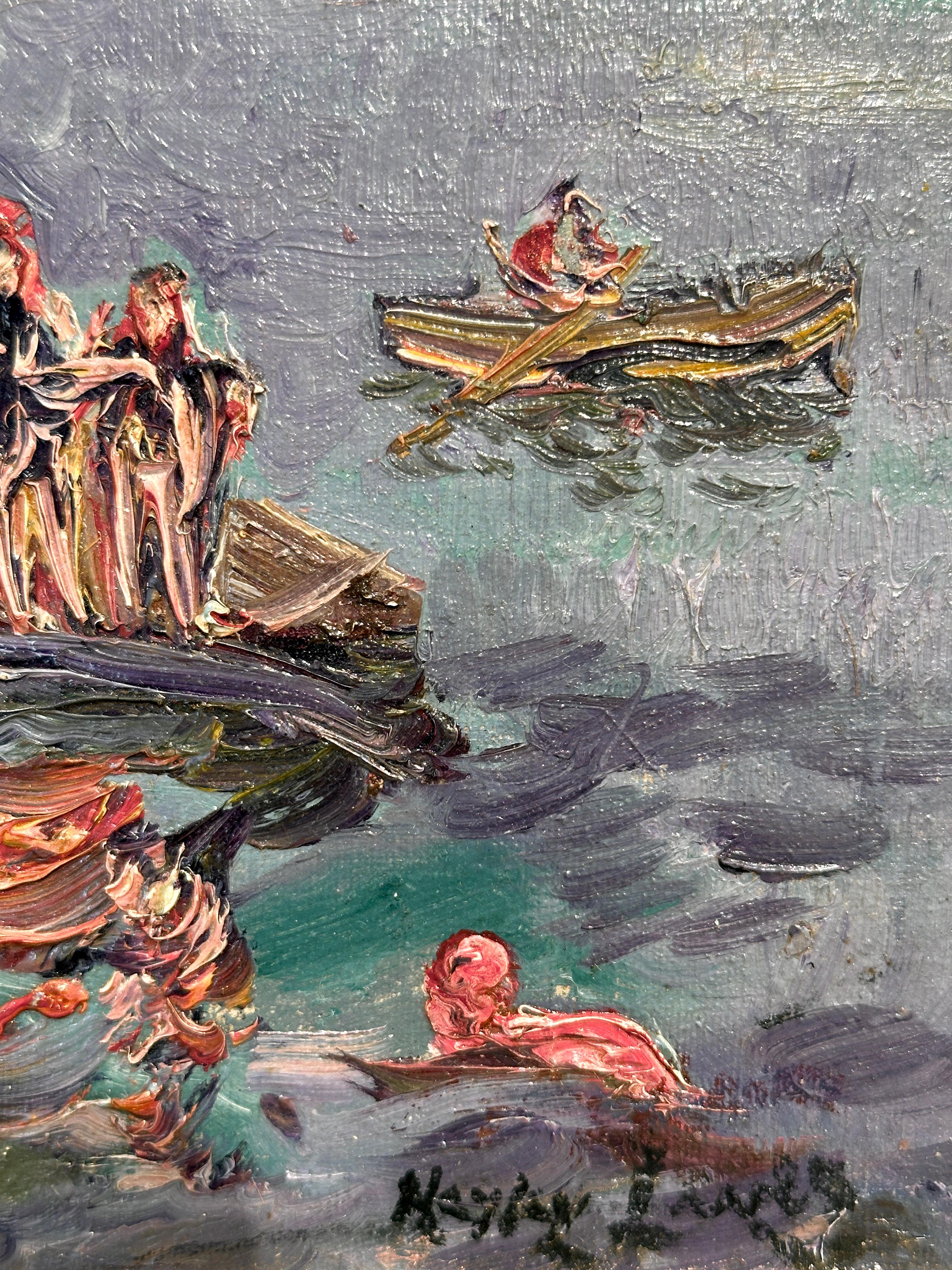 Brandt Rocks von Vibrant Coastal Impressionist Scene by Hayley Lever im Angebot 2