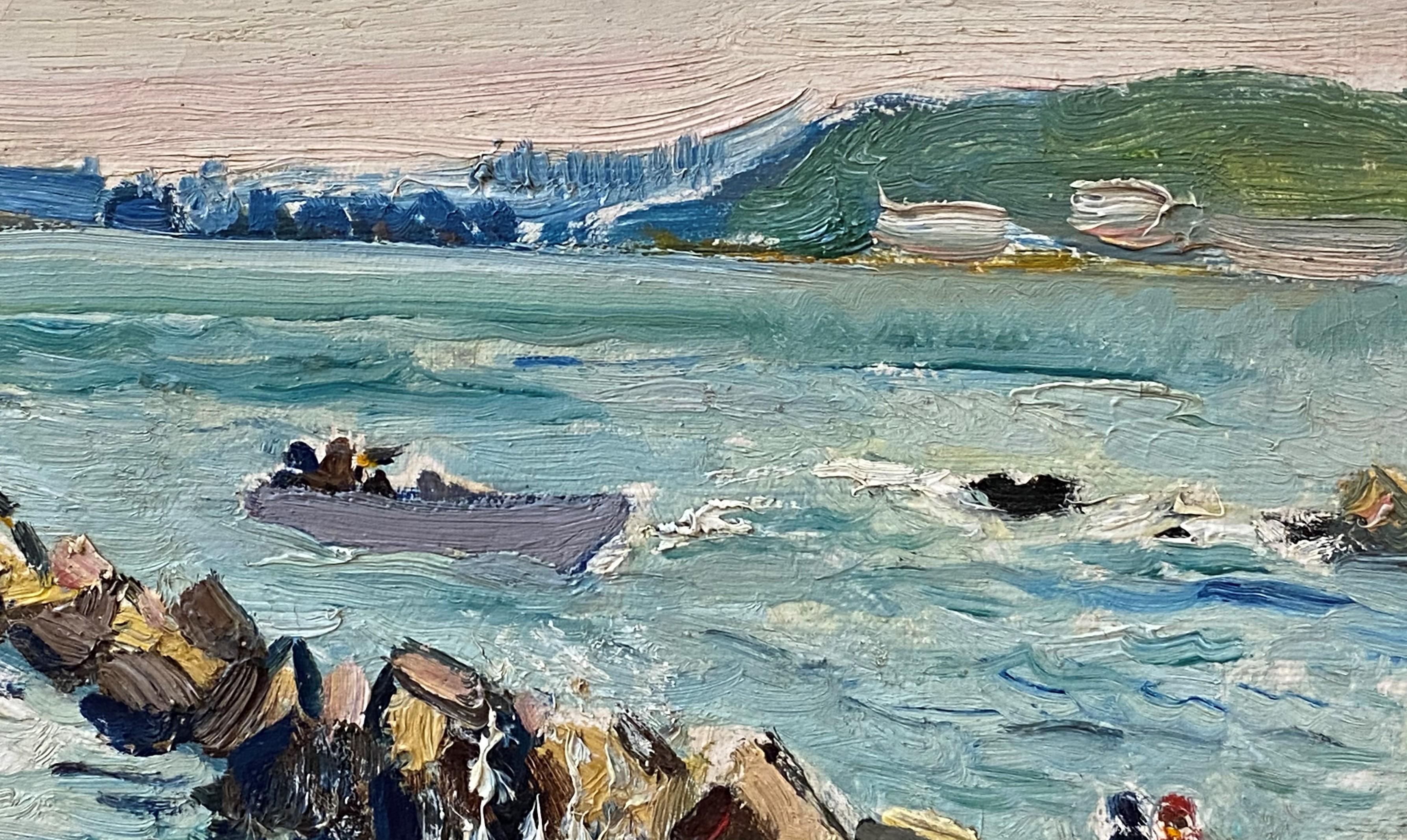 Coast of New Jersey Below Asbury Park (Amerikanischer Impressionismus), Painting, von Hayley Lever