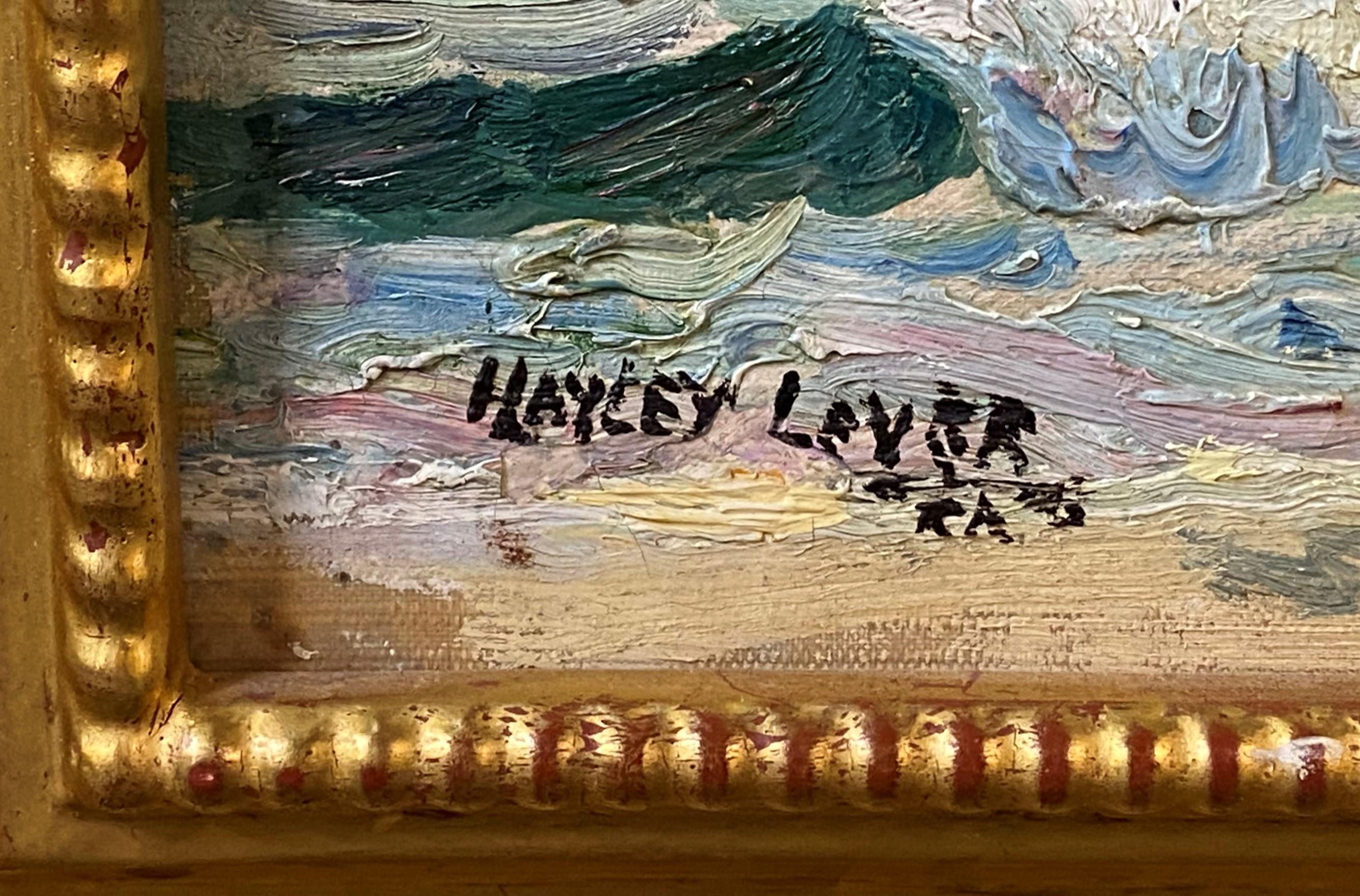 Ein schönes impressionistisches Küstengemälde der Küste von New Jersey des australisch-amerikanischen Künstlers Heyley Lever (1876-1958). Lever wurde in Adelaide, Australien, geboren und studierte am Prince Alfred College in Adelaide und besuchte