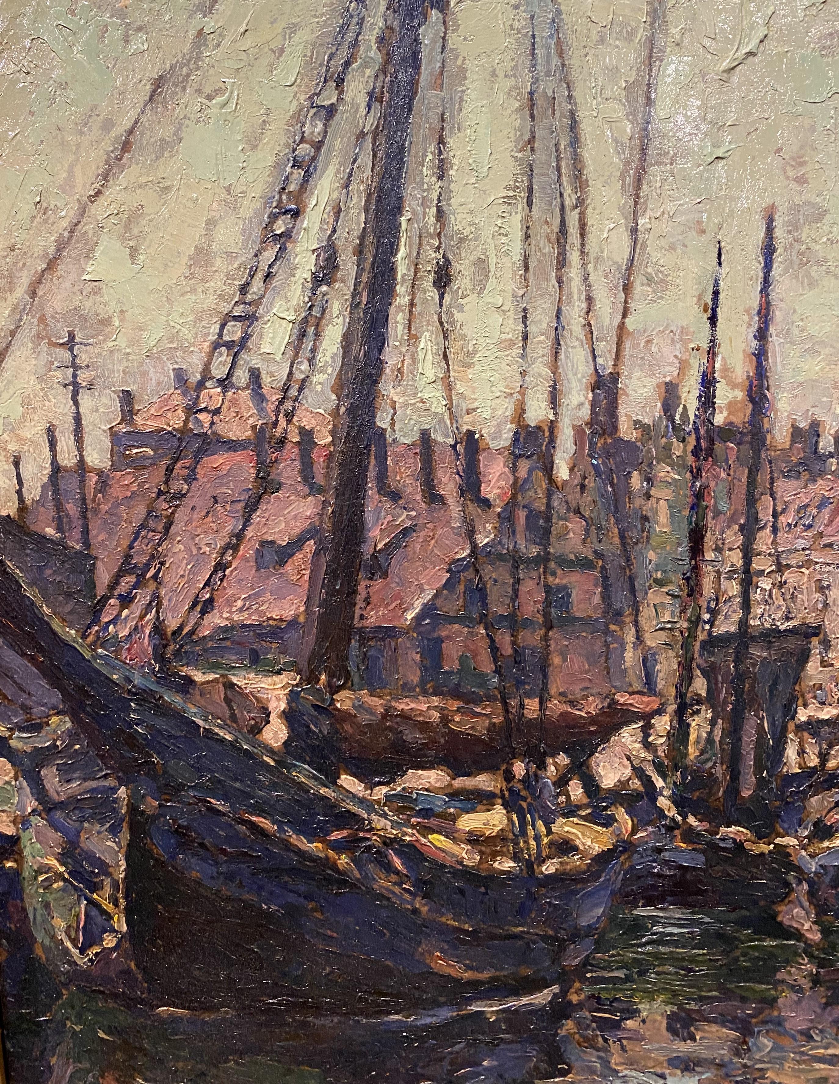 Harbor Scene - American Impressionist Art by Hayley Lever