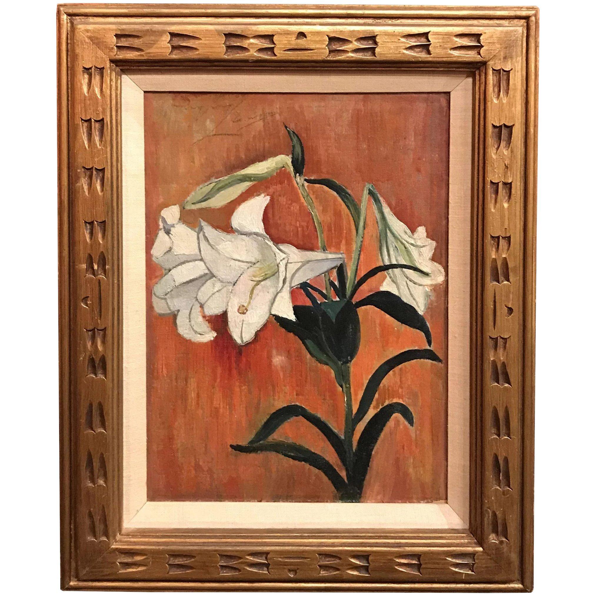 Still Life with Lilies - Painting by Hayley Lever