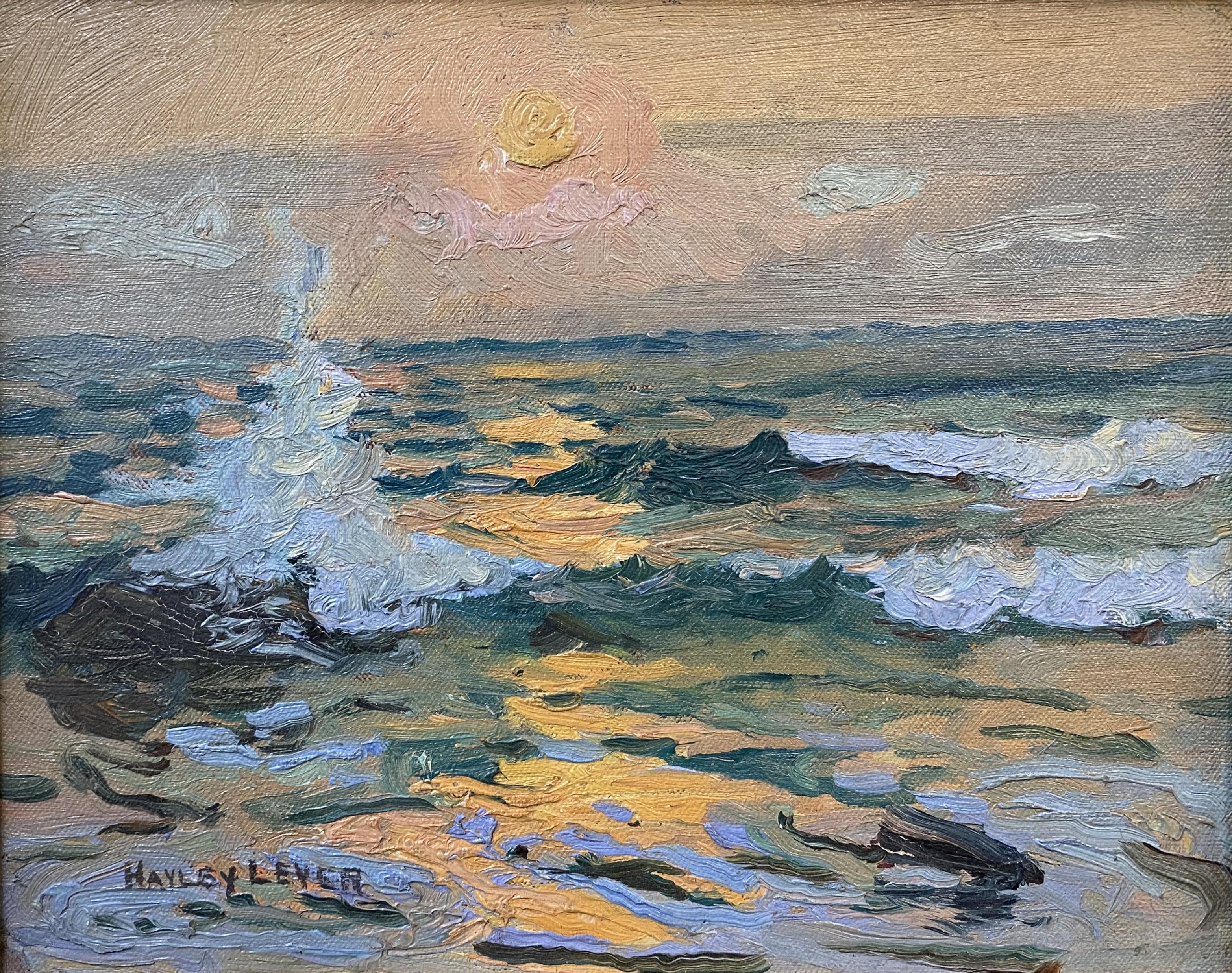 Sonnenuntergang Surf (Post-Impressionismus), Art, von Hayley Lever