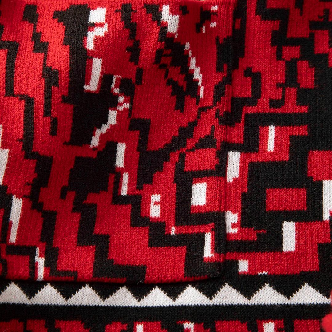 Rouge Hayley Menzies - Cardigan ceinturé à motif abstrait - Taille XS en vente