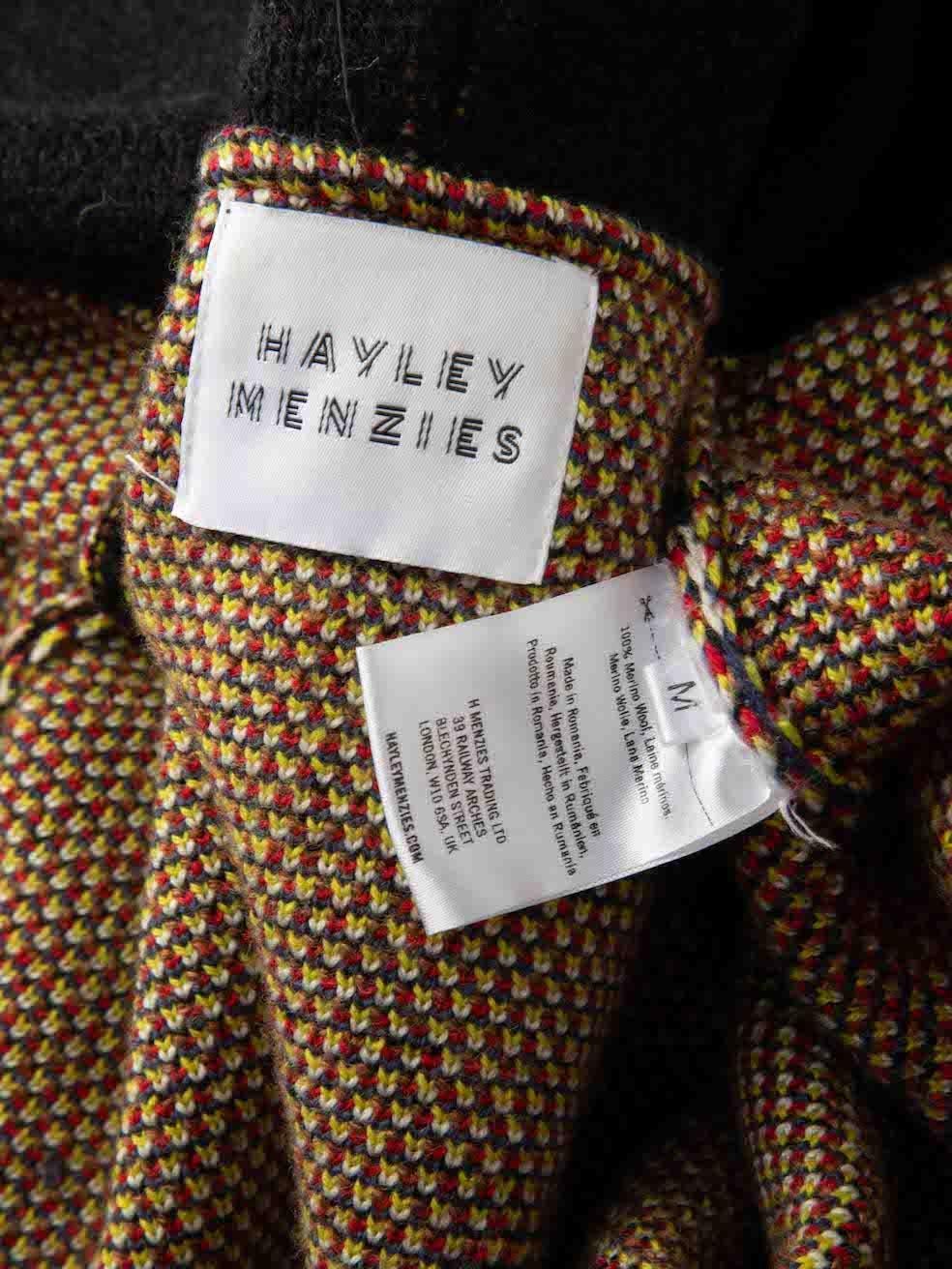 Women's Hayley Menzies Intarsia Pattern Wool Knit Cardigan Size M