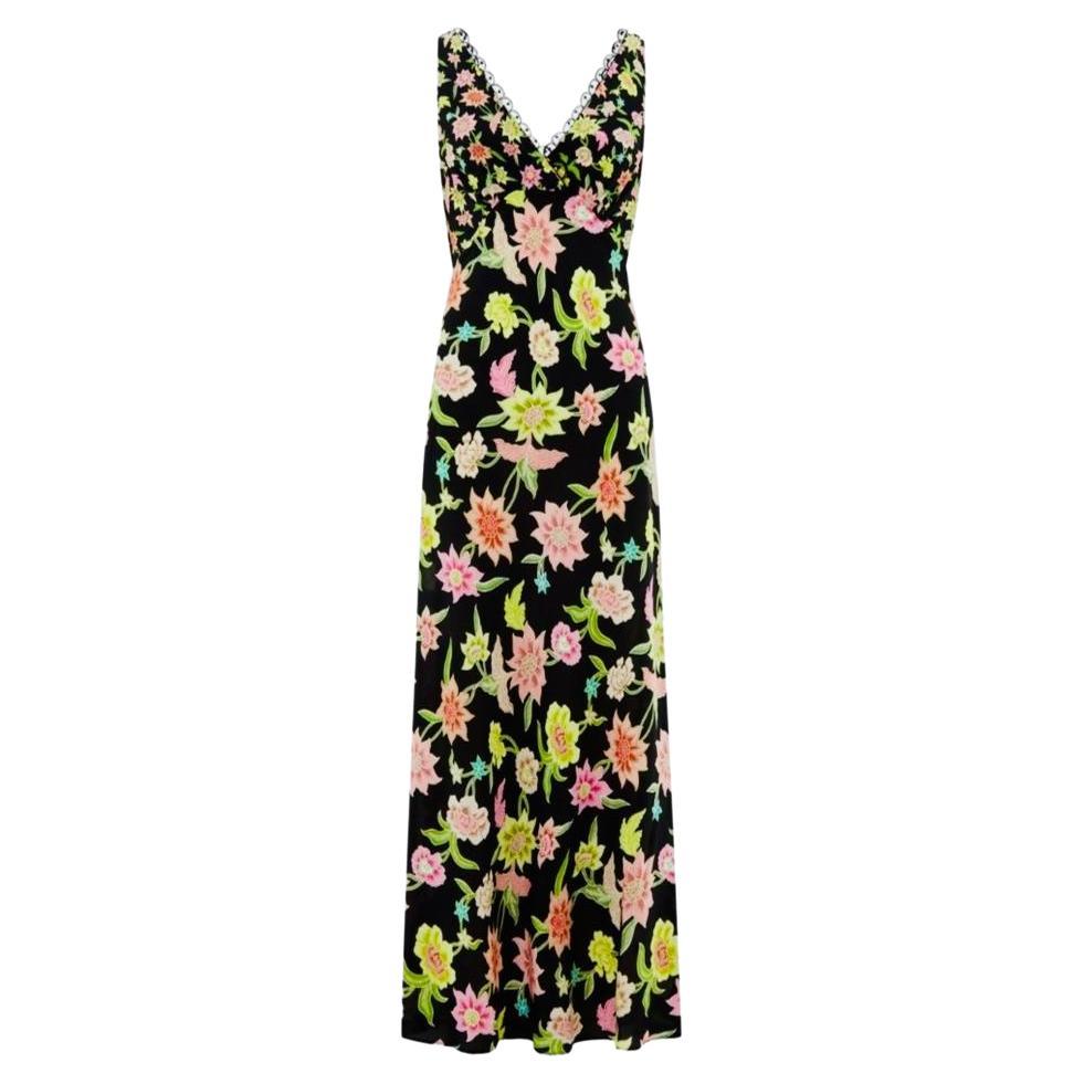 Hayley Menzies Silk Floral Maxi Dress For Sale