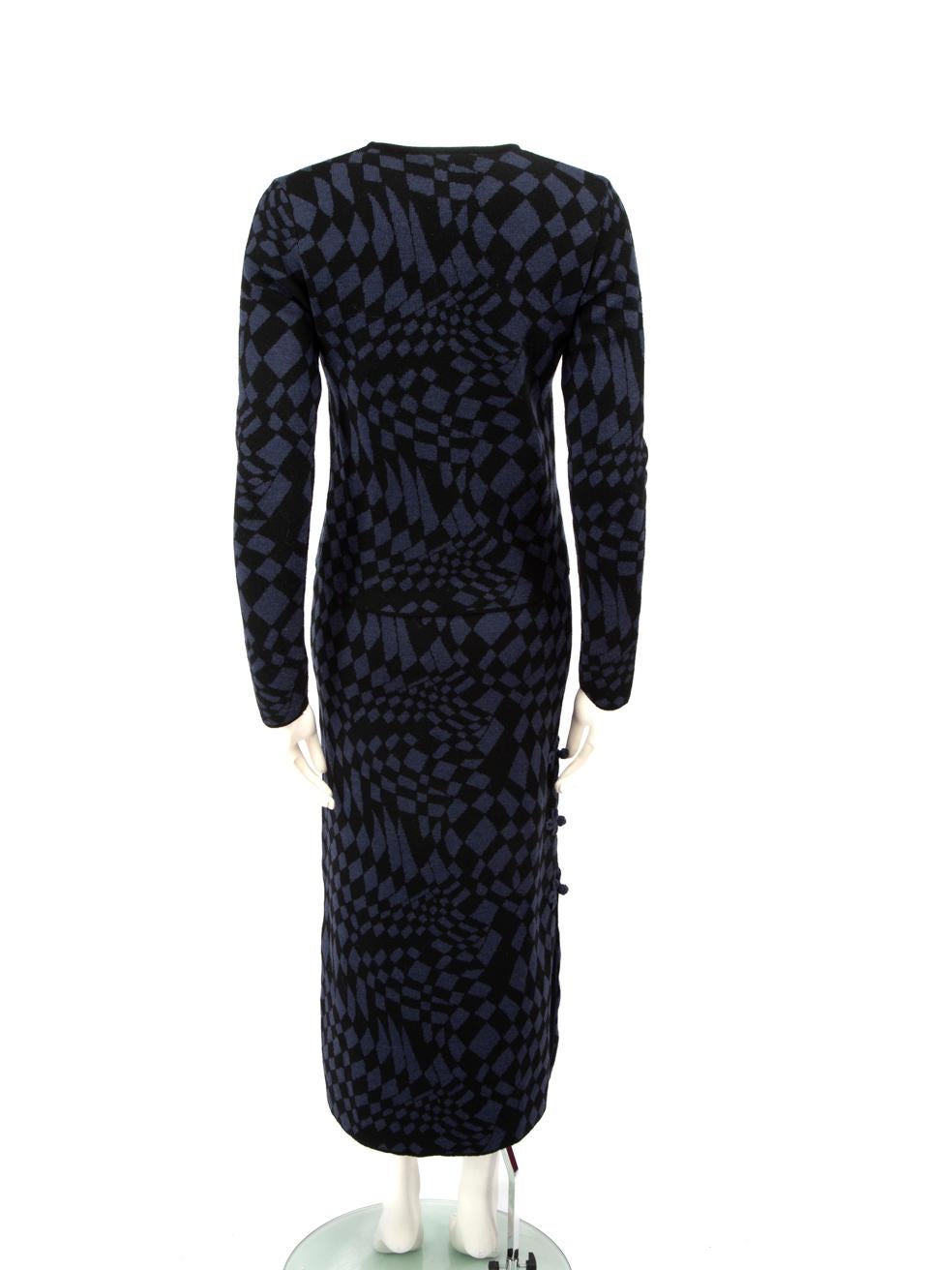 Hayley Menzies Conjunto de top y falda de cuadros abstractos de lana Talla XS Negro en venta