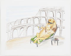 Lion Relaxing at the Colosseum