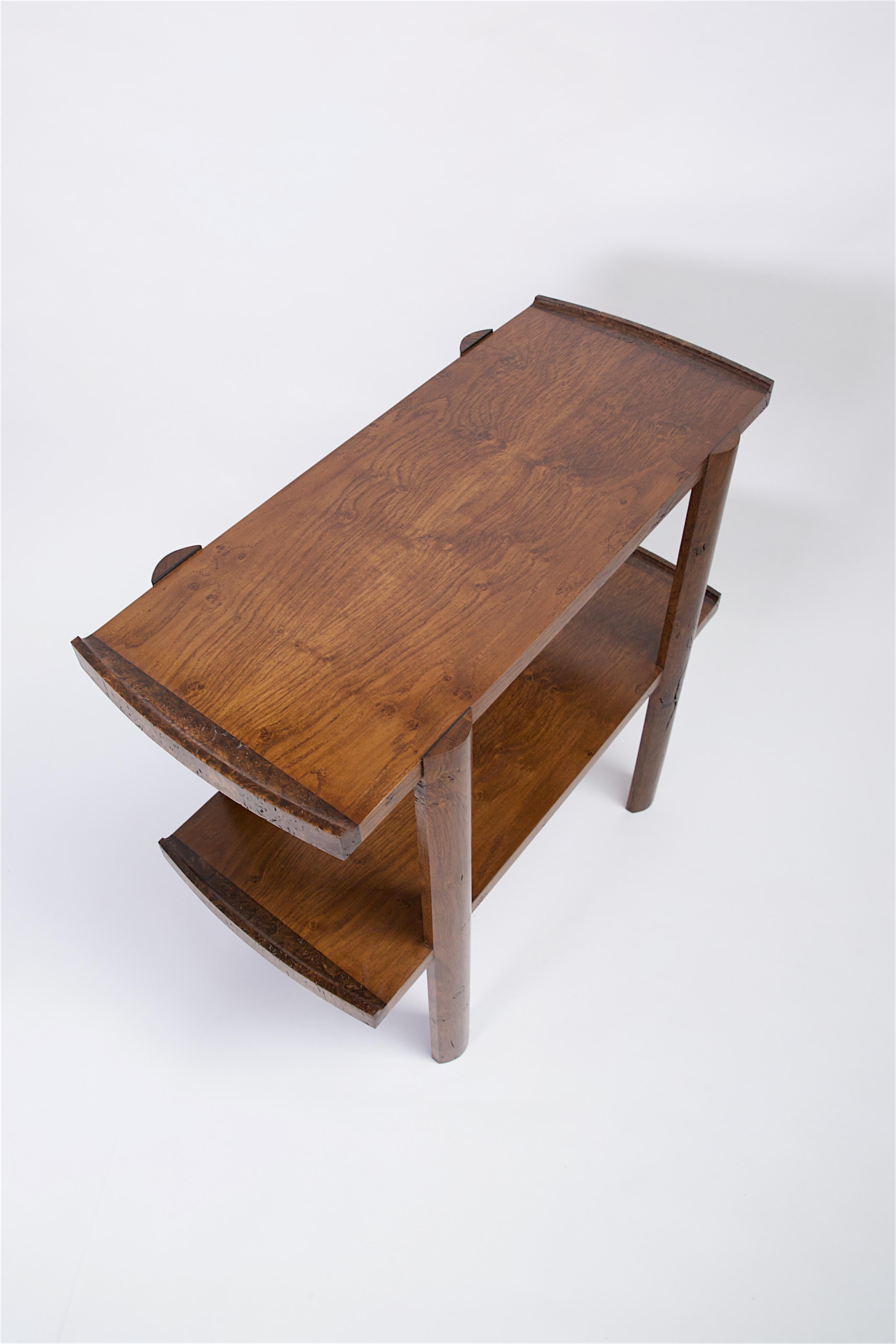 British Hayling side table in brown oak For Sale