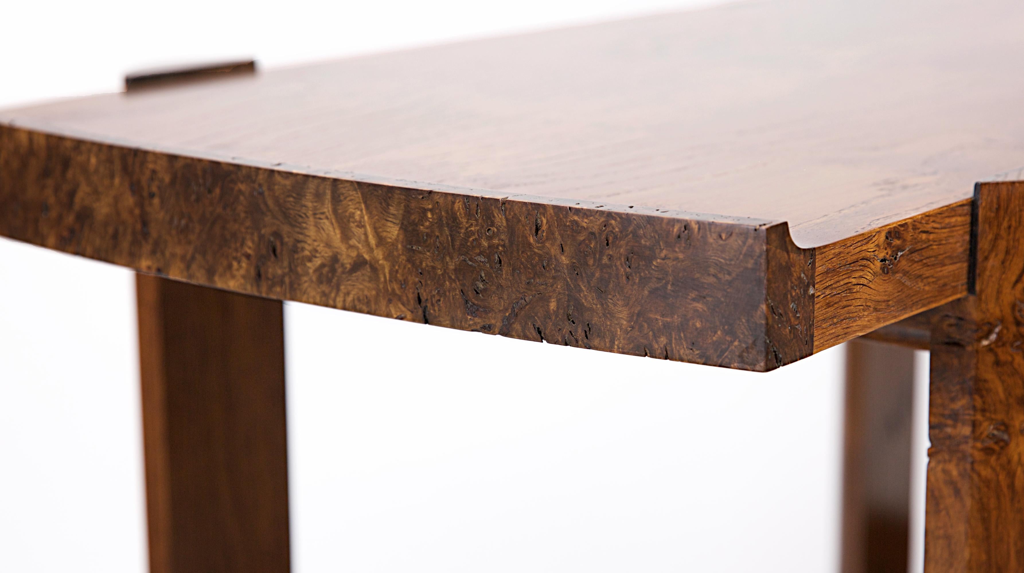 Contemporary Hayling side table in brown oak For Sale