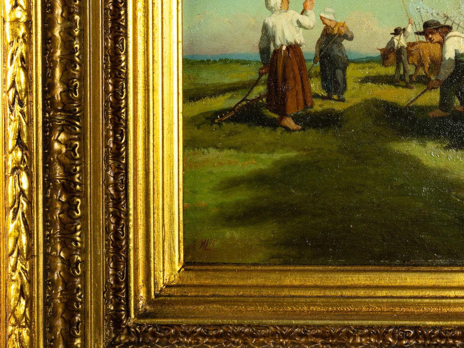 Haymaking in Auvergne Barbizon, peinture à l'huile d'après Rosa Bonheur en vente 2