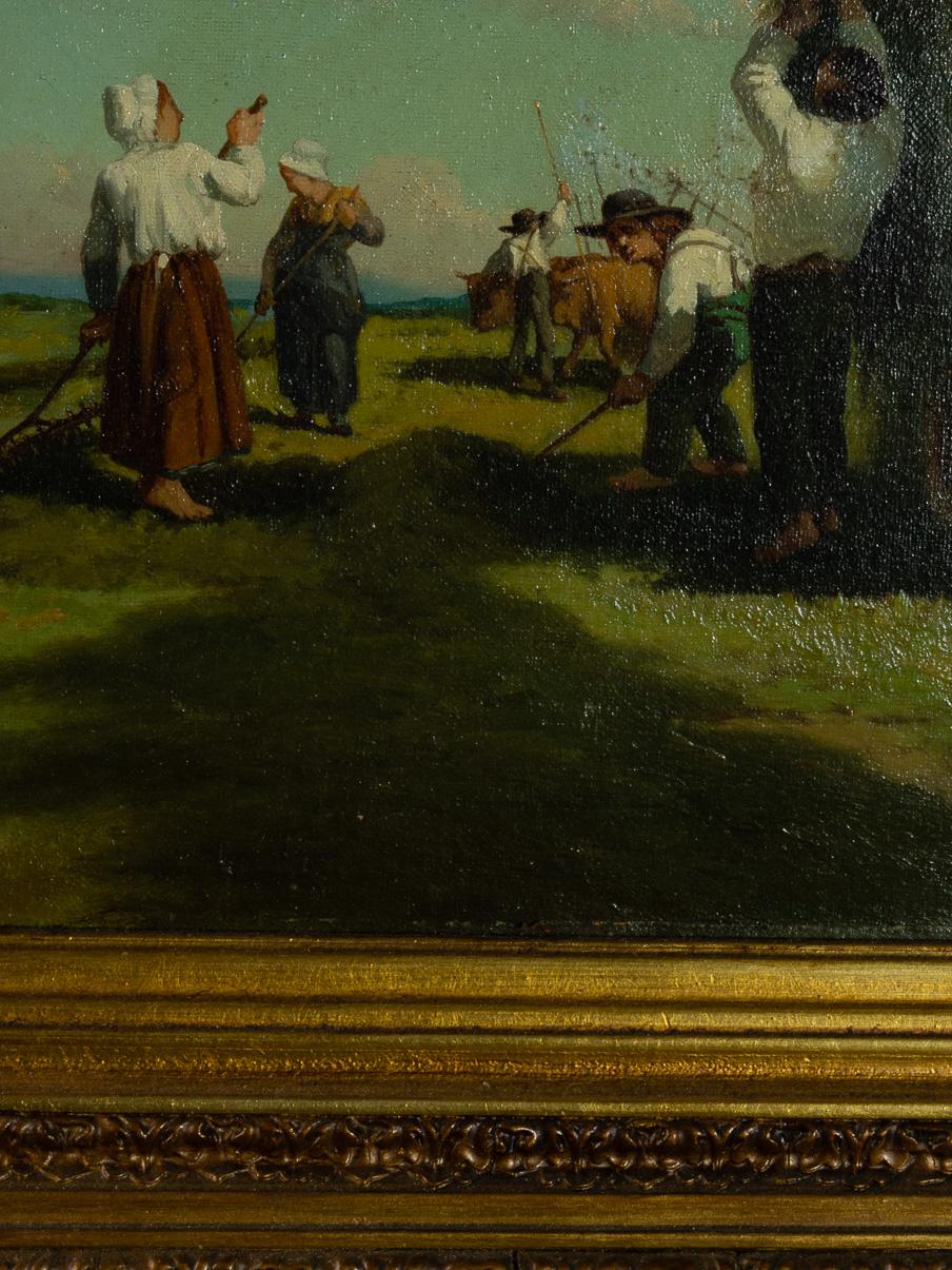 Haymaking in Auvergne Barbizon, peinture à l'huile d'après Rosa Bonheur en vente 3