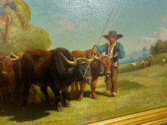 Haymaking In Auvergne Barbizon Oil Painting After Rosa Bonheur