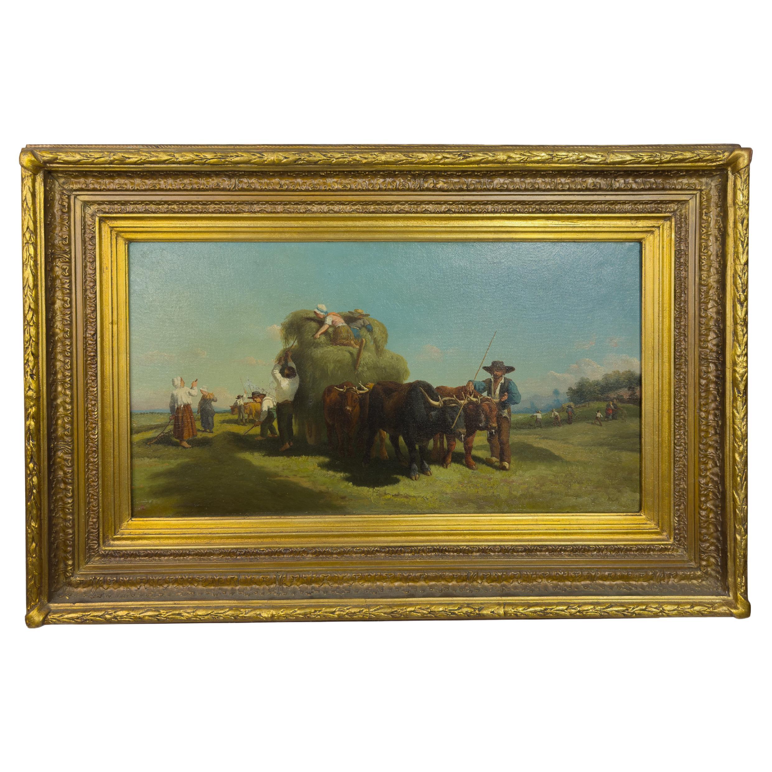 The Barque of Dante Oil Painting After Eugéne Delacroix For Sale at 1stDibs