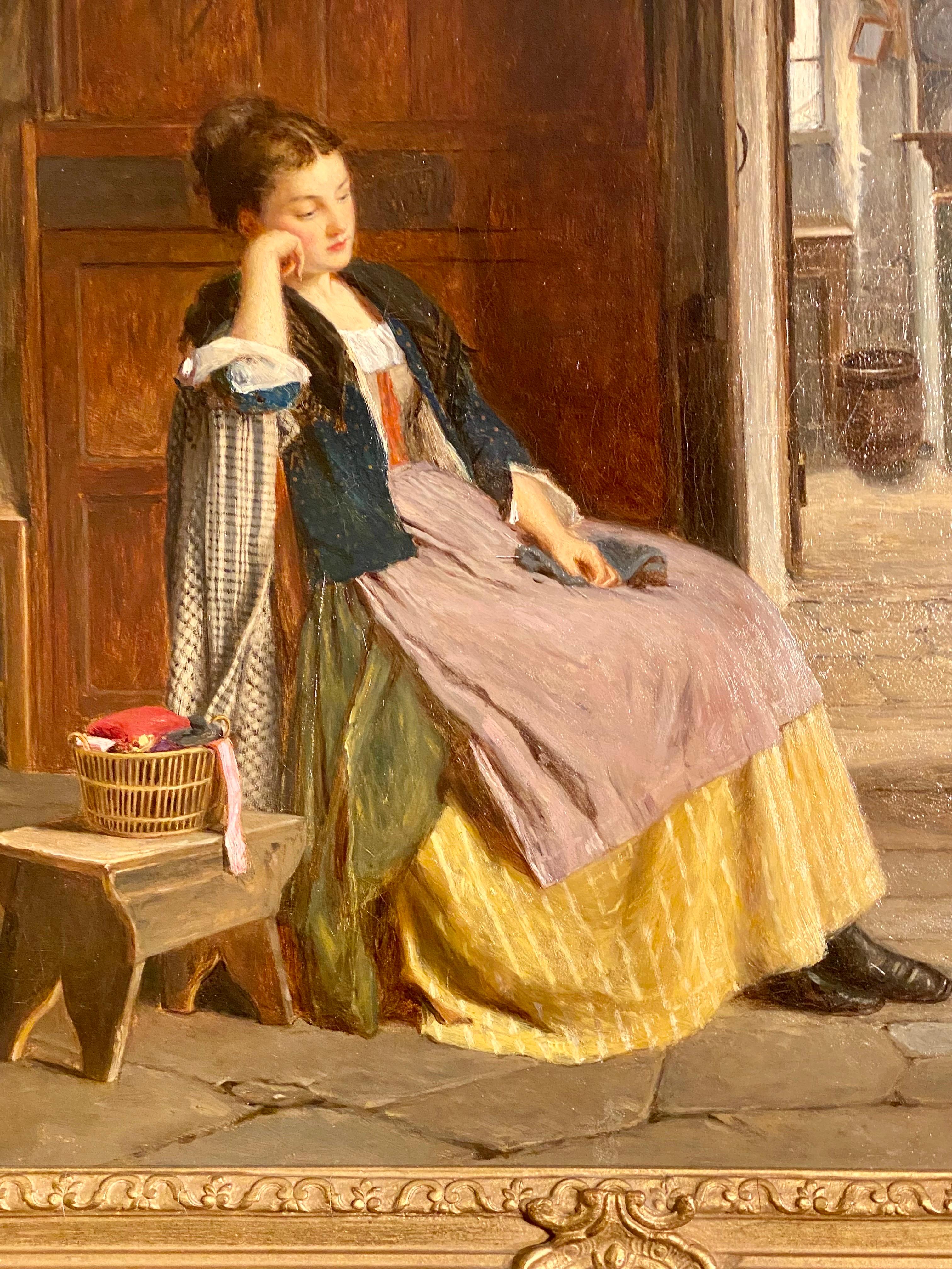  Haynes King (1831-1904 britannique)  Grande peinture victorienne ancienne signée en vente 10
