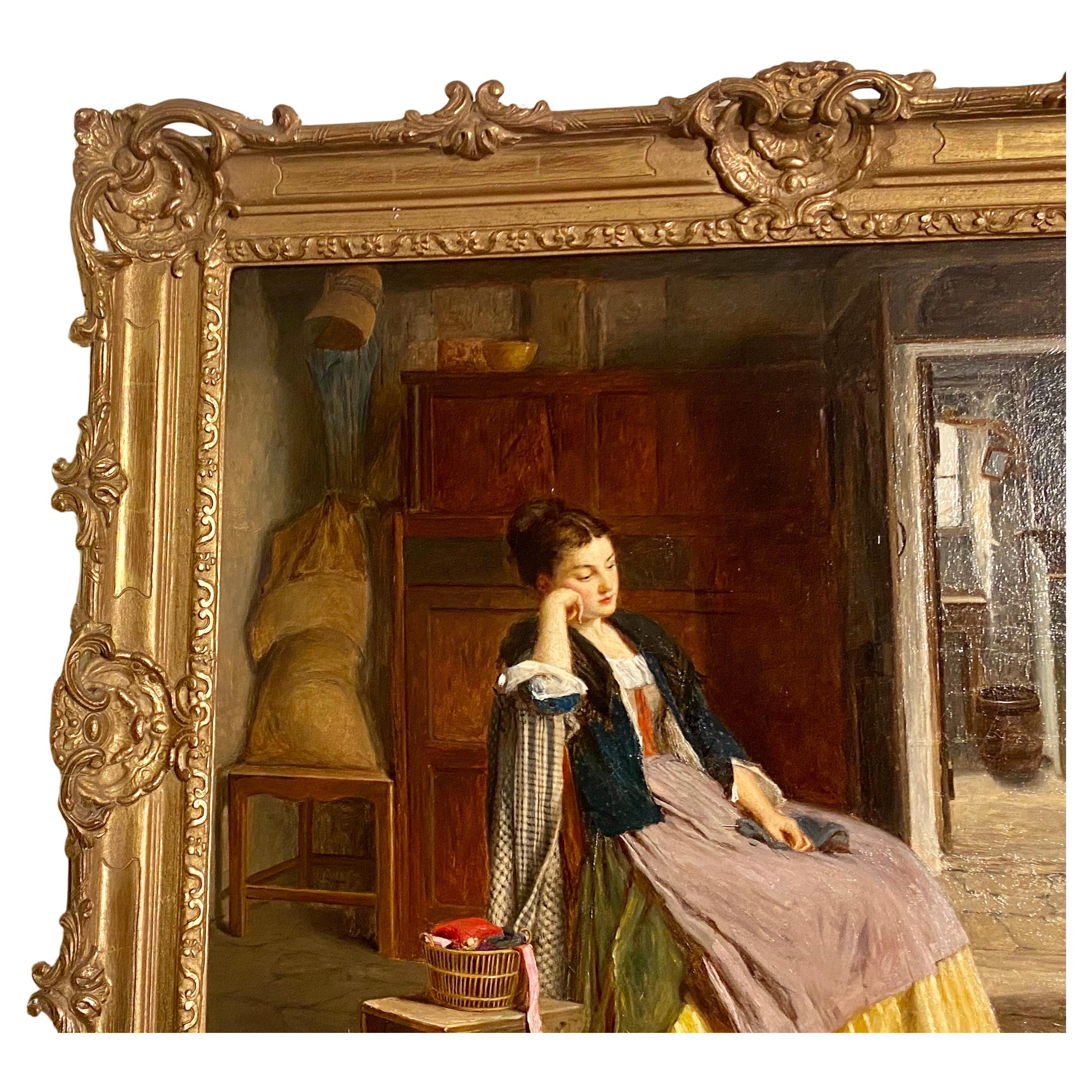 Apogée victorien  Haynes King (1831-1904 britannique)  Grande peinture victorienne ancienne signée en vente