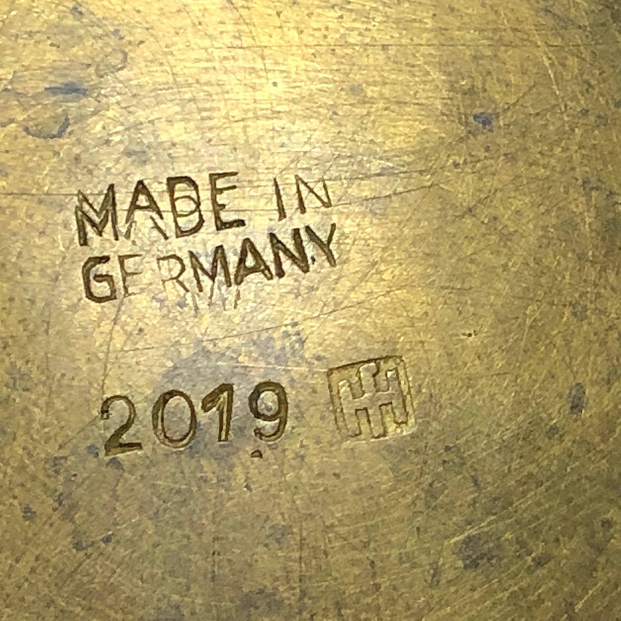 German Hayno Focken Footed Bowl Hammered Brass Bauhaus For Sale