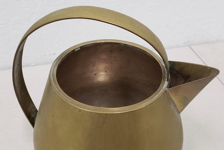 German Hayno Focken Brass Teapot with Lid, circa 1930 For Sale