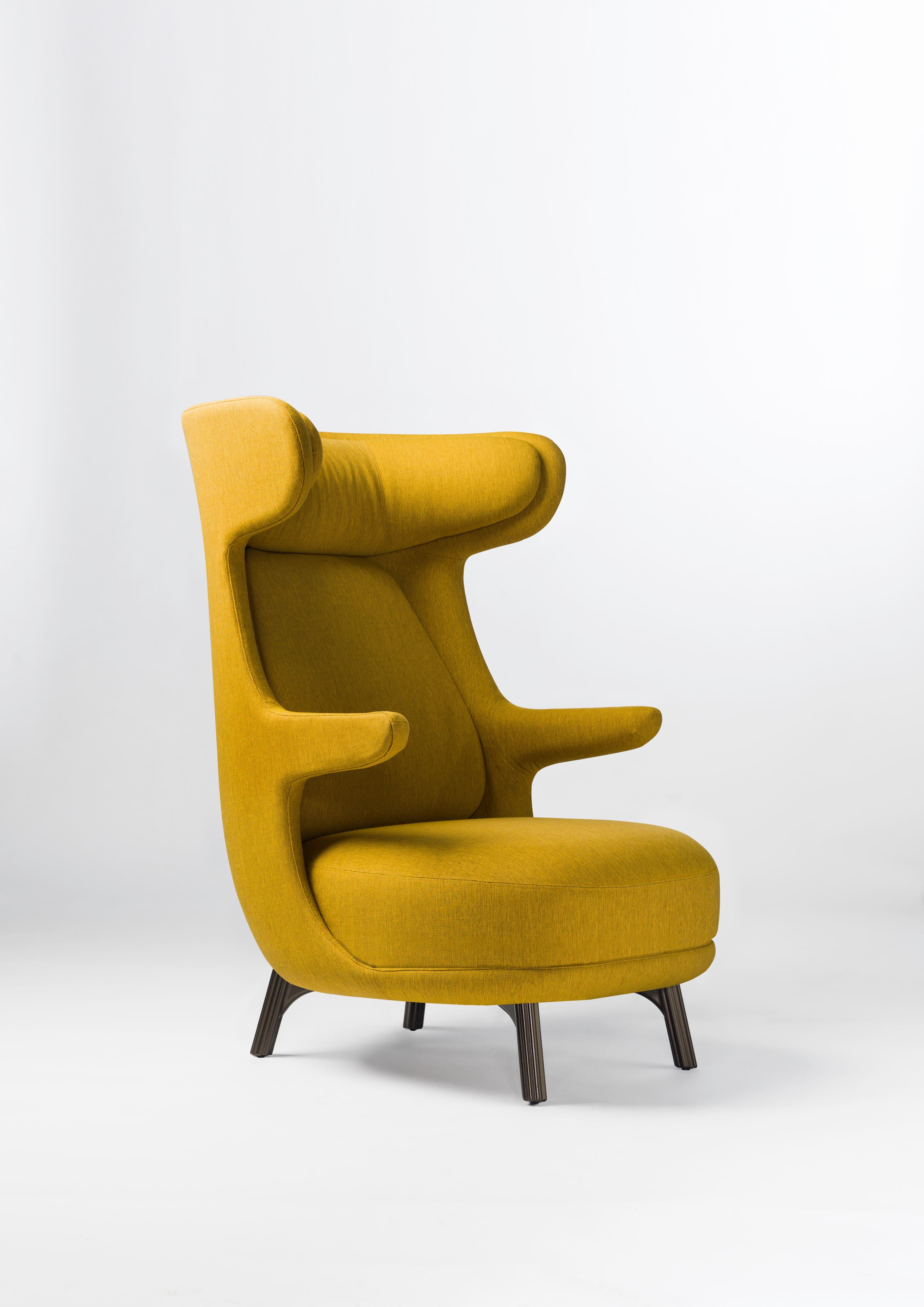 Spanish Hayon Edition Dino Armchair in Fabric and Leather Upholstery by BD Barcelona For Sale